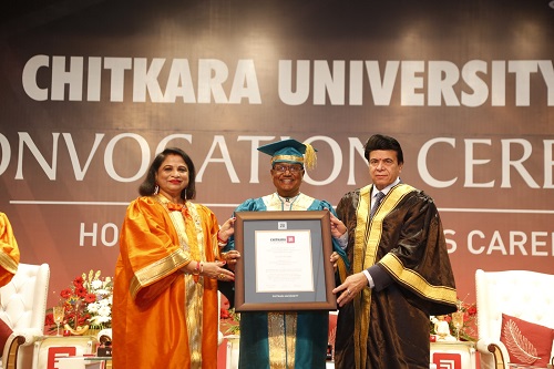 Chitkara University Honours J A Chowdary-Pioneer in Entrepreneurship with Honorary Doctorate