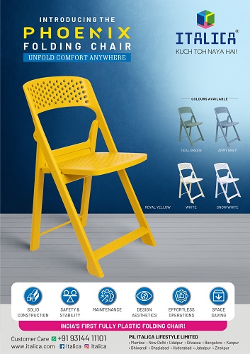 ITALICA Unveils India's First Fully Plastic Folding Chair - Phoenix Folding Chair