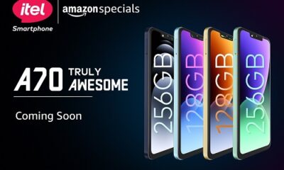 itel A70 Set to be India's First Smartphone with 256GB ROM, 12GB RAM under 8K, Featuring a 6.6-inch HD+ Screen with Dynamic Bar
