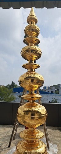 Chennai Based Smart Creations Installs the First Gold Plated Kalasam at Amawa Ram Mandir in Ayodhya