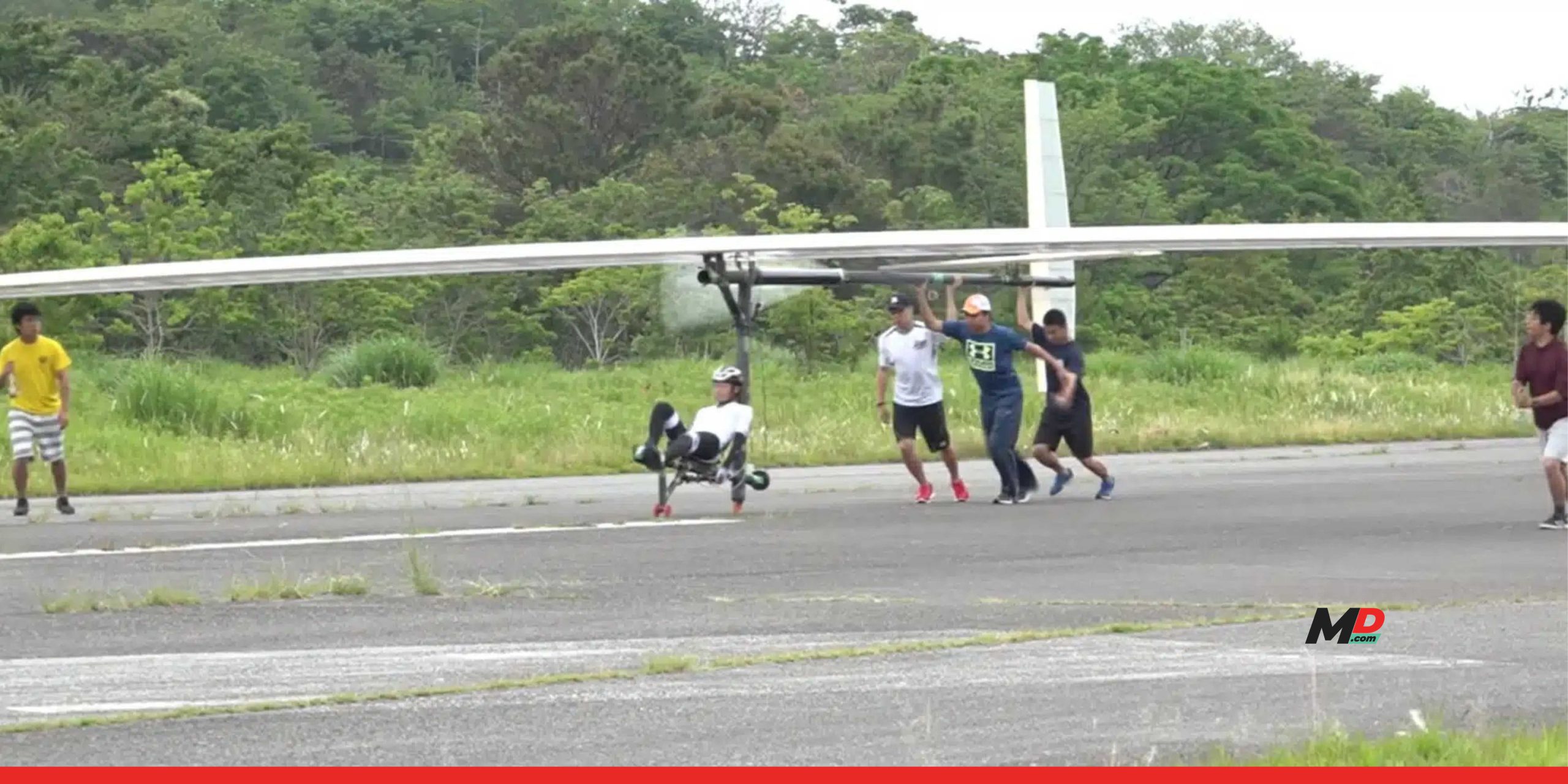 Japanese students achieve milestone with pedal powered flying bicycle