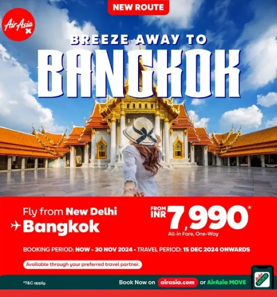 Thai AirAsia X Launches Direct Flights from Delhi to Bangkok from Fly Thru to Phuket, Krabi, Chiang Mai, Chiang Rai, Shanghai or Sydney