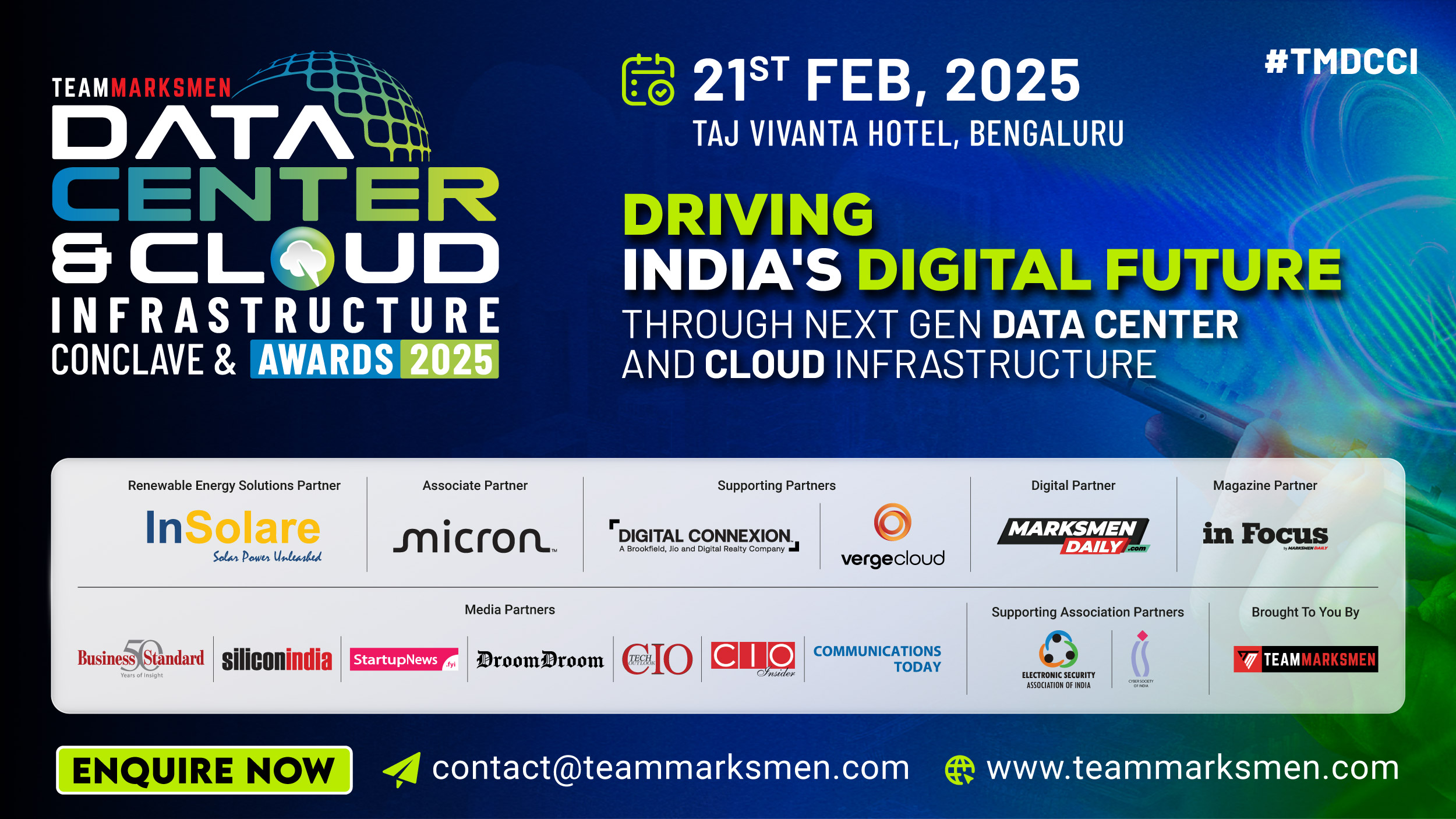 Data Center & Cloud Infrastructure Conclave and Awards 2024 | 21st Feb 25, Taj Vivanta, Bengaluru