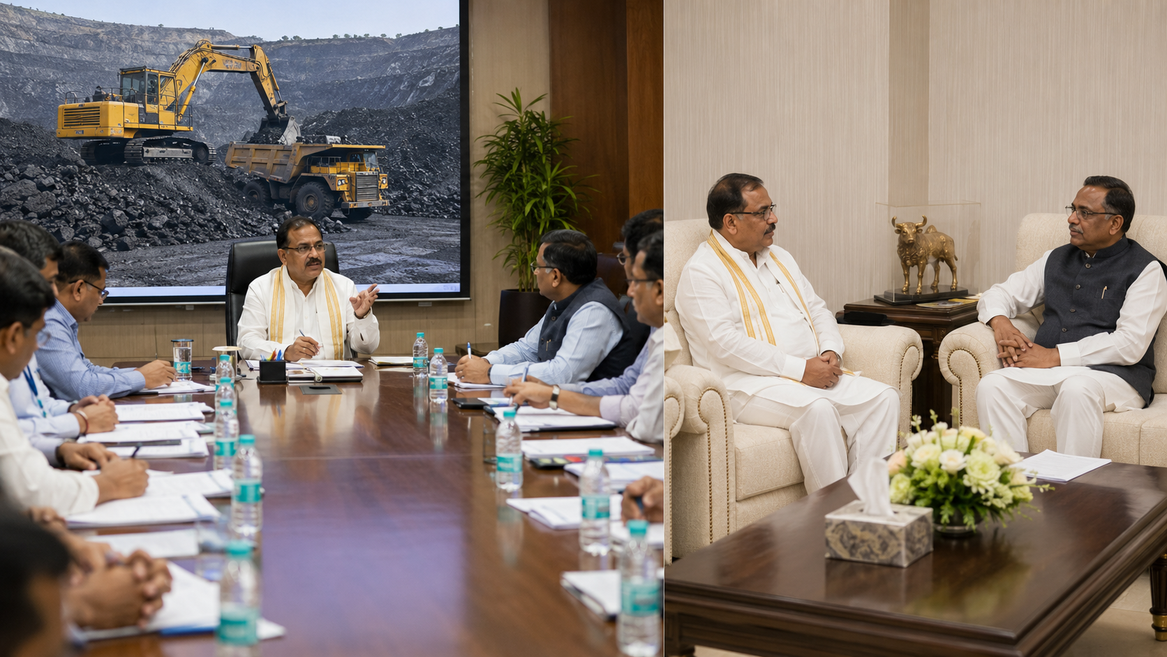 Union Minister Satish Chandra Dubey Reviews SECL Operations and Meets Chhattisgarh Chief Minister
