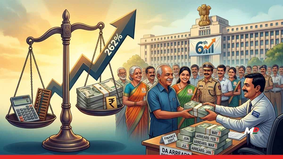 Maharashtra Govt Hikes Dearness Allowance to 262% for Employees Under 6th Pay Commission; 7 Months of Arrears to Be Paid in Cash